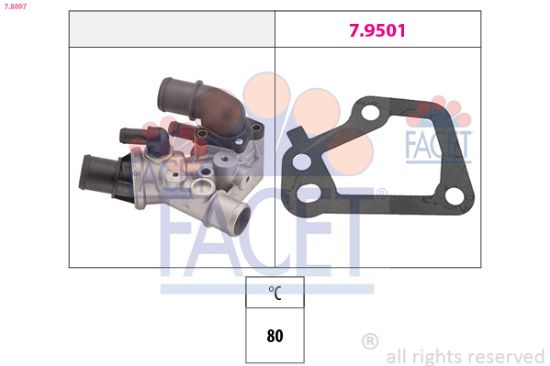 Obrázok Termostat chladenia FACET Made in Italy - OE Equivalent 78097