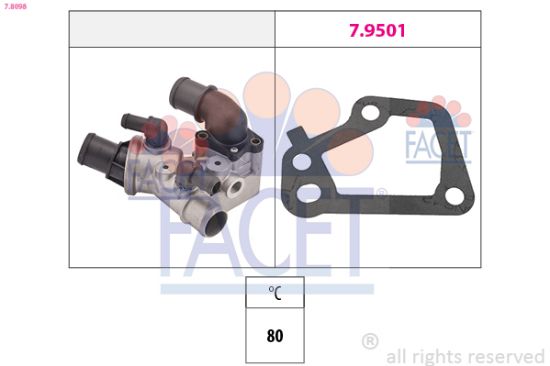 Obrázok Termostat chladenia FACET Made in Italy - OE Equivalent 78098
