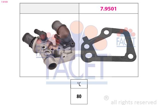Obrázok Termostat chladenia FACET Made in Italy - OE Equivalent 78100