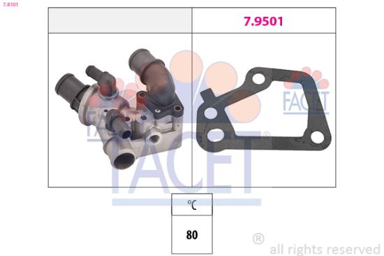 Obrázok Termostat chladenia FACET Made in Italy - OE Equivalent 78143