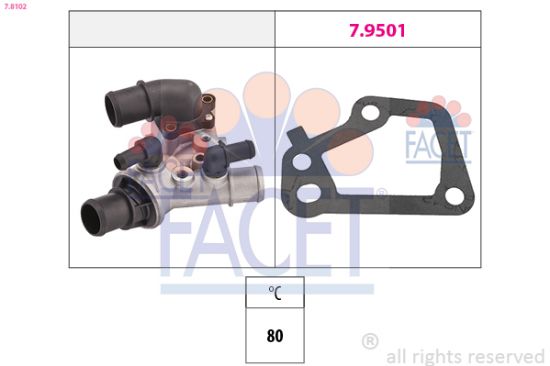 Obrázok Termostat chladenia FACET Made in Italy - OE Equivalent 78102