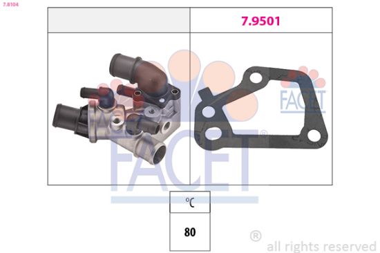 Obrázok Termostat chladenia FACET Made in Italy - OE Equivalent 78104