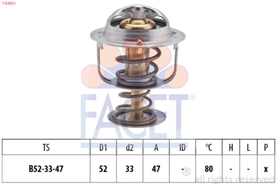 Obrázok Termostat chladenia FACET Made in Italy - OE Equivalent 78205S