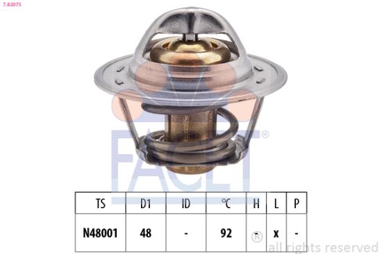 Obrázok Termostat chladenia FACET Made in Italy - OE Equivalent 78207S