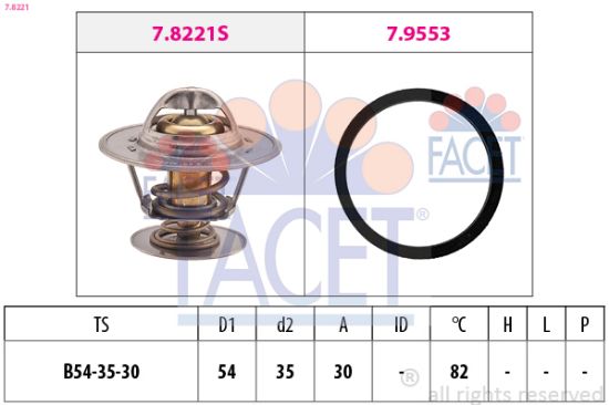 Obrázok Termostat chladenia FACET Made in Italy - OE Equivalent 78221