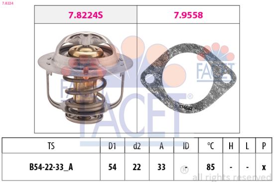 Obrázok Termostat chladenia FACET Made in Italy - OE Equivalent 78224