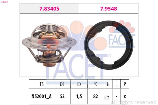 Obrázok Termostat chladenia FACET Made in Italy - OE Equivalent 78230