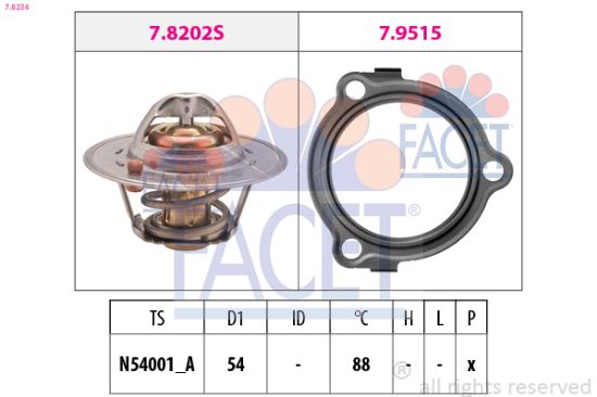 Obrázok Termostat chladenia FACET Made in Italy - OE Equivalent 78234