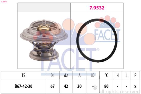 Obrázok Termostat chladenia FACET Made in Italy - OE Equivalent 78271