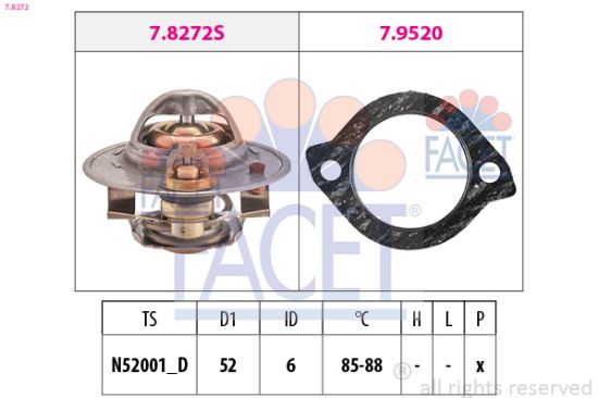 Obrázok Termostat chladenia FACET Made in Italy - OE Equivalent 78272