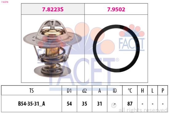Obrázok Termostat chladenia FACET Made in Italy - OE Equivalent 78278