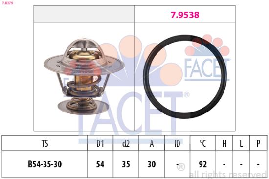 Obrázok Termostat chladenia FACET Made in Italy - OE Equivalent 78279