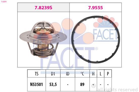 Obrázok Termostat chladenia FACET Made in Italy - OE Equivalent 78291