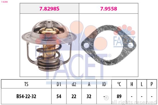 Obrázok Termostat chladenia FACET Made in Italy - OE Equivalent 78298