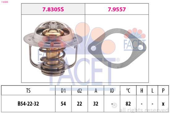 Obrázok Termostat chladenia FACET Made in Italy - OE Equivalent 78305