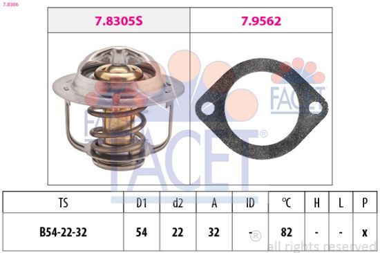 Obrázok Termostat chladenia FACET Made in Italy - OE Equivalent 78306