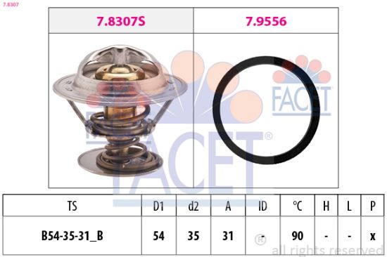 Obrázok Termostat chladenia FACET Made in Italy - OE Equivalent 78307