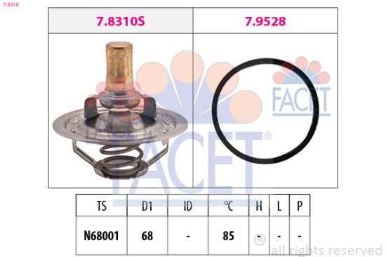Obrázok Termostat chladenia FACET Made in Italy - OE Equivalent 78310