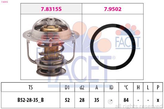 Obrázok Termostat chladenia FACET Made in Italy - OE Equivalent 78315