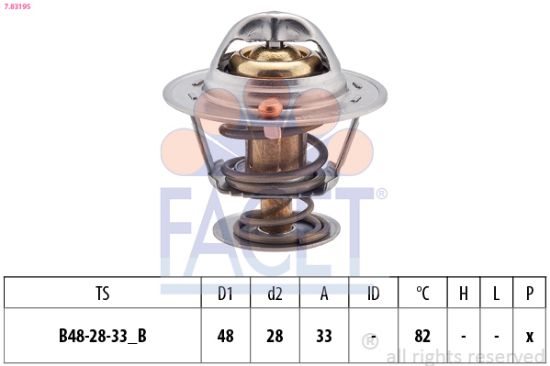 Obrázok Termostat chladenia FACET Made in Italy - OE Equivalent 78319S