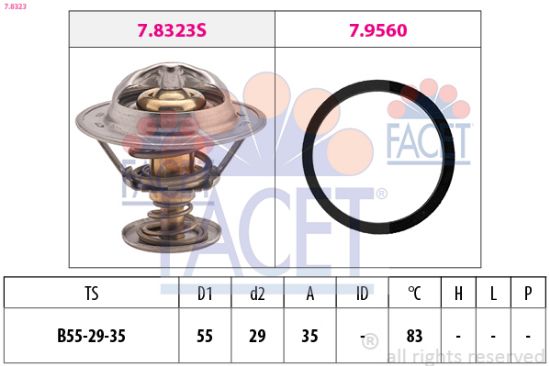Obrázok Termostat chladenia FACET Made in Italy - OE Equivalent 78323