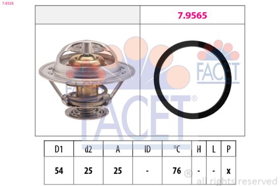 Obrázok Termostat chladenia FACET Made in Italy - OE Equivalent 78328