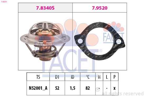 Obrázok Termostat chladenia FACET Made in Italy - OE Equivalent 78331