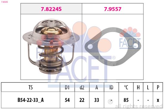Obrázok Termostat chladenia FACET Made in Italy - OE Equivalent 78335