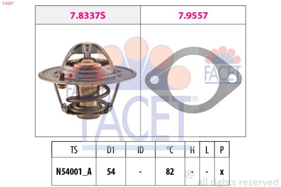 Obrázok Termostat chladenia FACET Made in Italy - OE Equivalent 78337