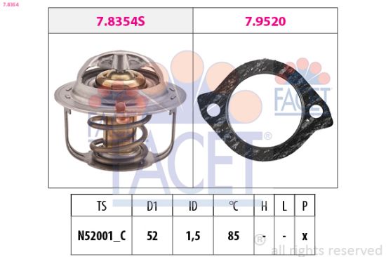 Obrázok Termostat chladenia FACET Made in Italy - OE Equivalent 78354