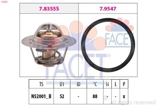 Obrázok Termostat chladenia FACET Made in Italy - OE Equivalent 78355
