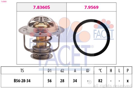 Obrázok Termostat chladenia FACET Made in Italy - OE Equivalent 78360
