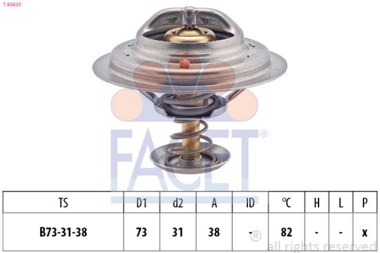 Obrázok Termostat chladenia FACET Made in Italy - OE Equivalent 78363S