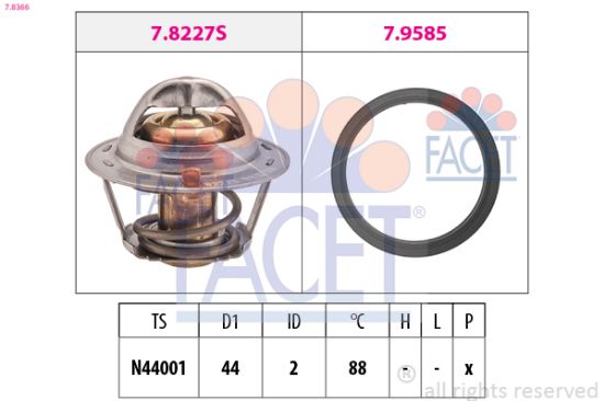 Obrázok Termostat chladenia FACET Made in Italy - OE Equivalent 78366