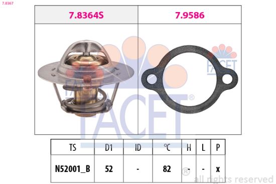 Obrázok Termostat chladenia FACET Made in Italy - OE Equivalent 78367