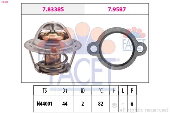 Obrázok Termostat chladenia FACET Made in Italy - OE Equivalent 78368