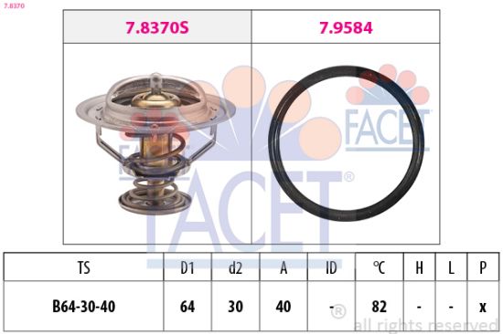 Obrázok Termostat chladenia FACET Made in Italy - OE Equivalent 78370