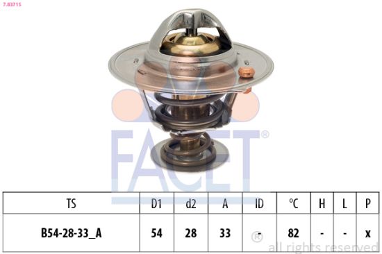 Obrázok Termostat chladenia FACET Made in Italy - OE Equivalent 78371S