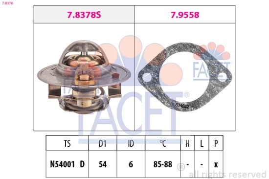 Obrázok Termostat chladenia FACET Made in Italy - OE Equivalent 78378
