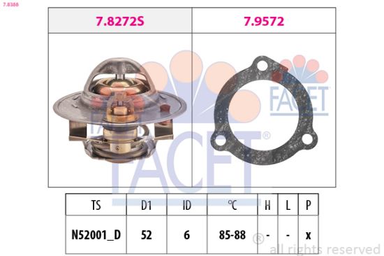Obrázok Termostat chladenia FACET Made in Italy - OE Equivalent 78388