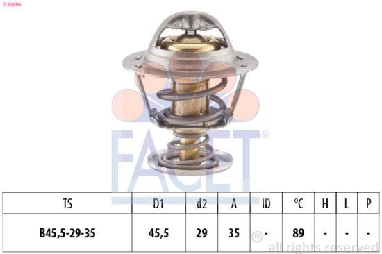 Obrázok Termostat chladenia FACET Made in Italy - OE Equivalent 78389S