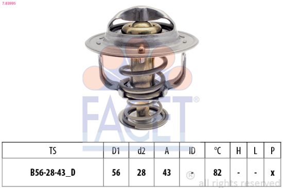 Obrázok Termostat chladenia FACET Made in Italy - OE Equivalent 78399S