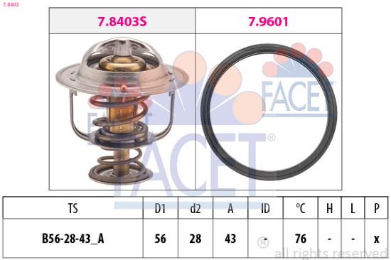Obrázok Termostat chladenia FACET Made in Italy - OE Equivalent 78403