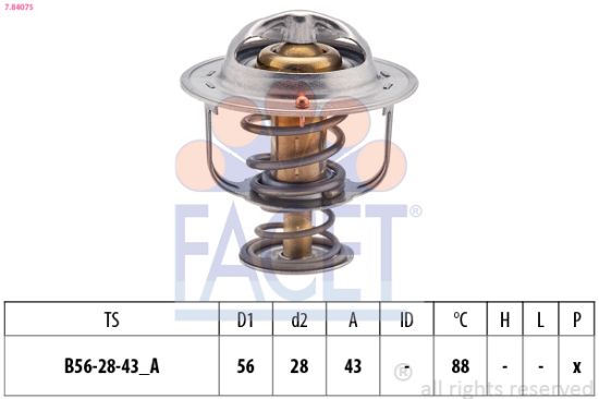 Obrázok Termostat chladenia FACET Made in Italy - OE Equivalent 78407S