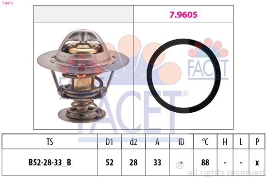 Obrázok Termostat chladenia FACET Made in Italy - OE Equivalent 78412