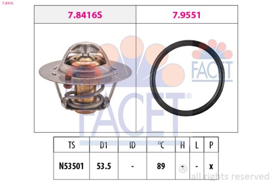 Obrázok Termostat chladenia FACET Made in Italy - OE Equivalent 78416