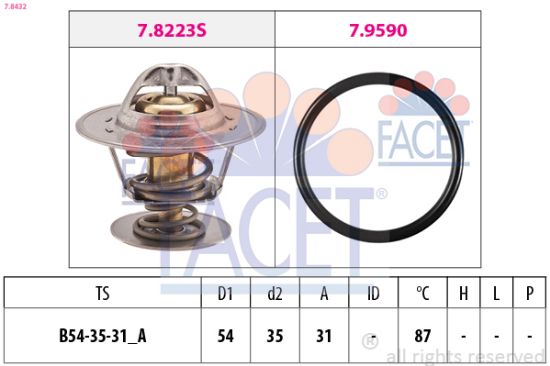 Obrázok Termostat chladenia FACET Made in Italy - OE Equivalent 78432