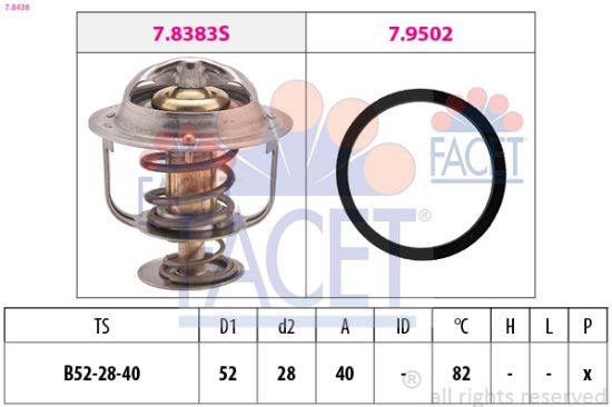 Obrázok Termostat chladenia FACET Made in Italy - OE Equivalent 78438