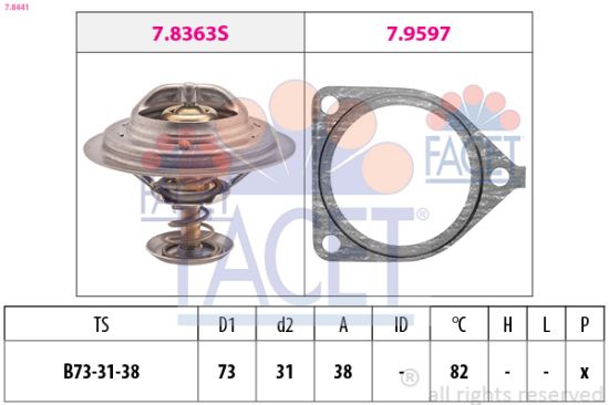 Obrázok Termostat chladenia FACET Made in Italy - OE Equivalent 78441
