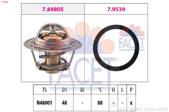 Obrázok Termostat chladenia FACET Made in Italy - OE Equivalent 78480
